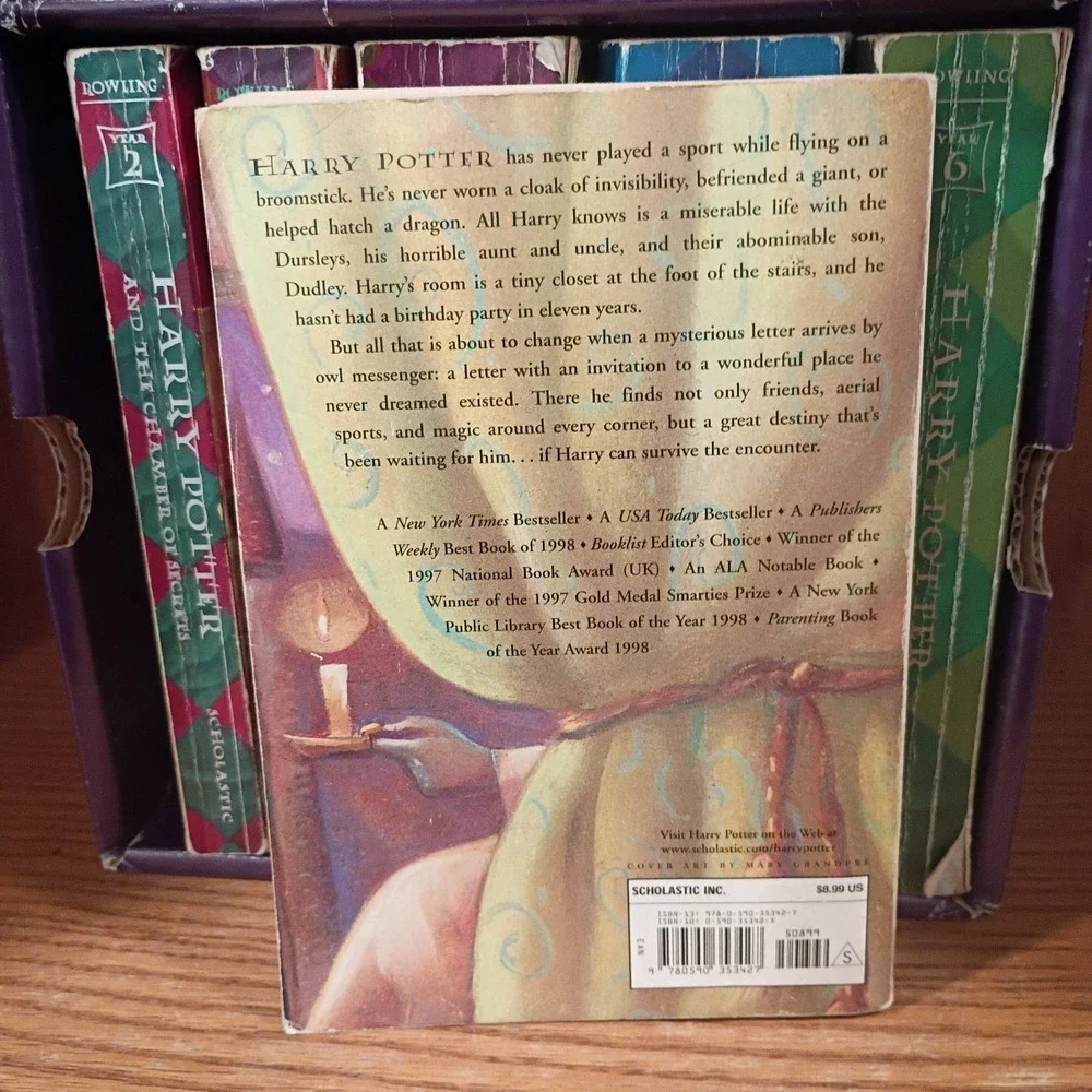Harry Potter Complete Book Set by JK Rowling + Quidditch Through... Paperback